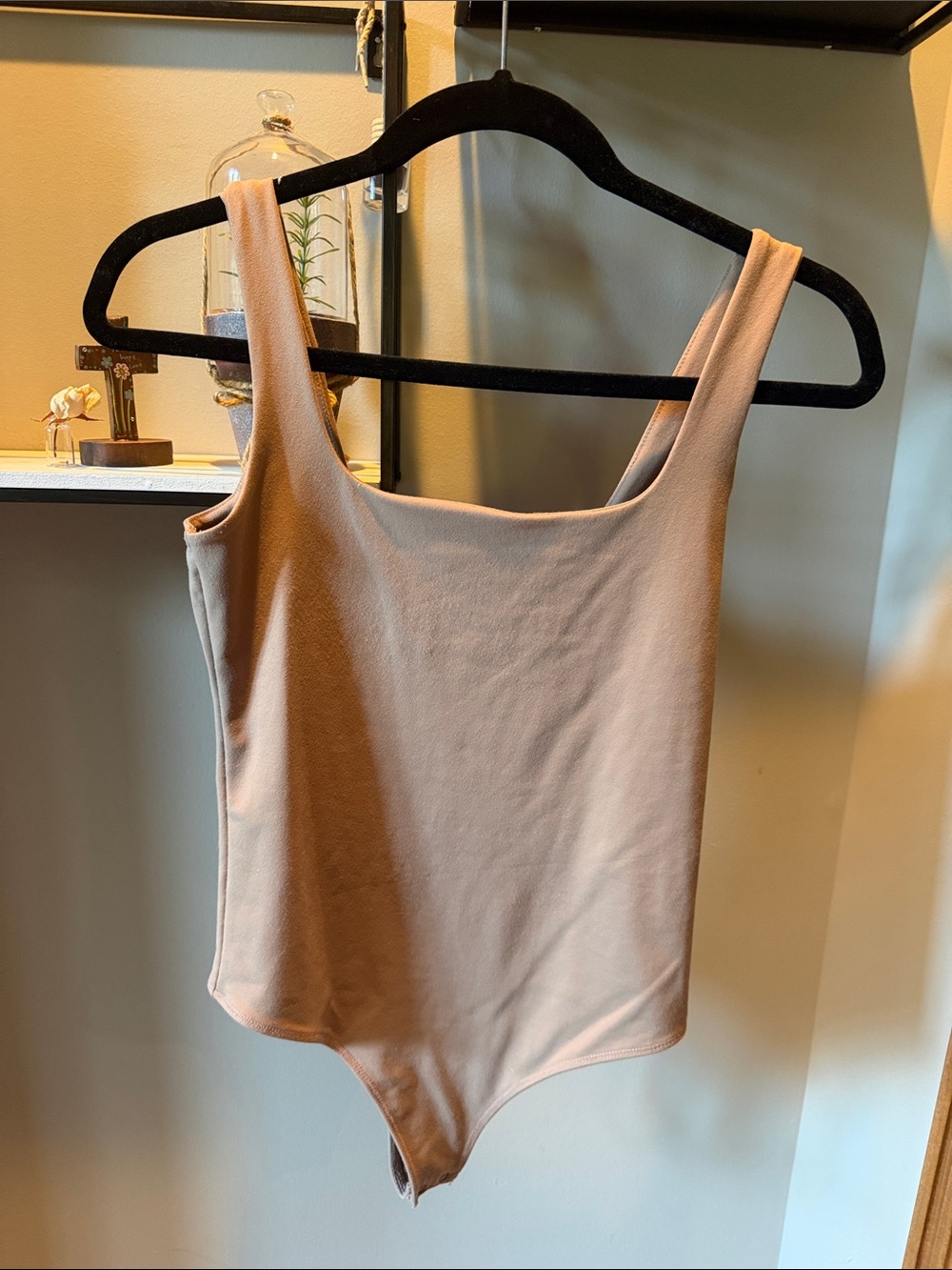 Abercrombie & Fitch Nude Square-Neck Sleeveless Bodysuit